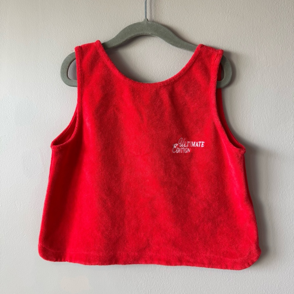 Zara Kids Girls Cropped Red Terry Cloth Ultimate Edition Tank Top Size 10